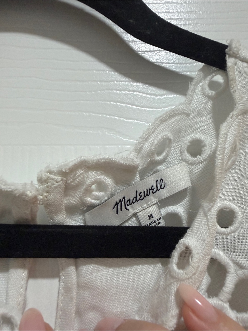 Madewell Embroidered Linen Eyelet High-Low Tank Medium - Picture 9 of 12
